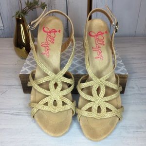 Jellypop Hawaii Cork Platform Wedge Size 11M